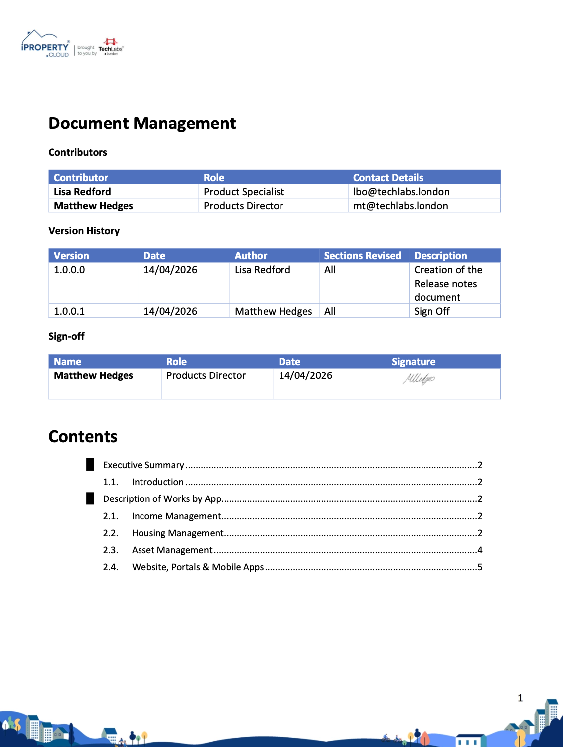 iProperty Cloud document template cover